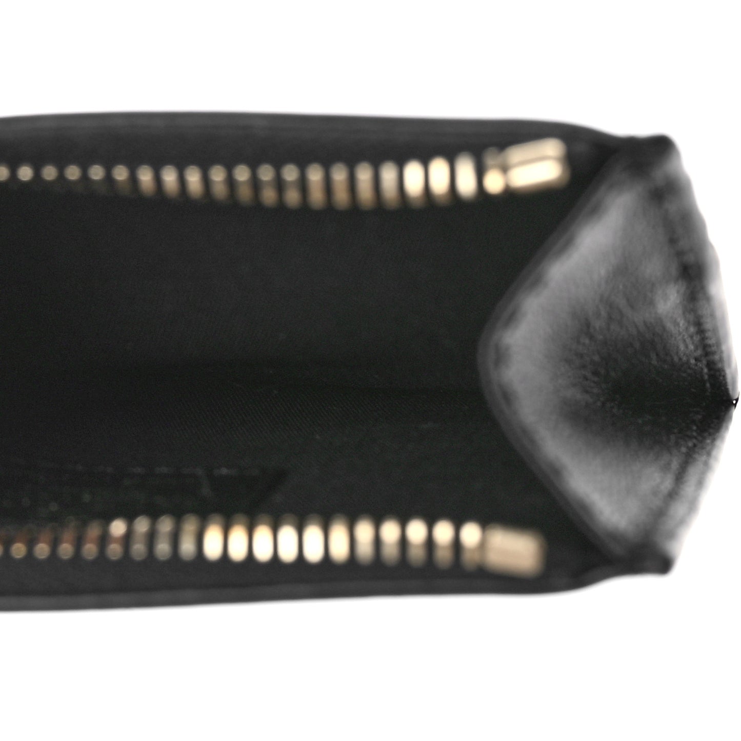 Vitello Rockstud Card Holder With Zipper Black