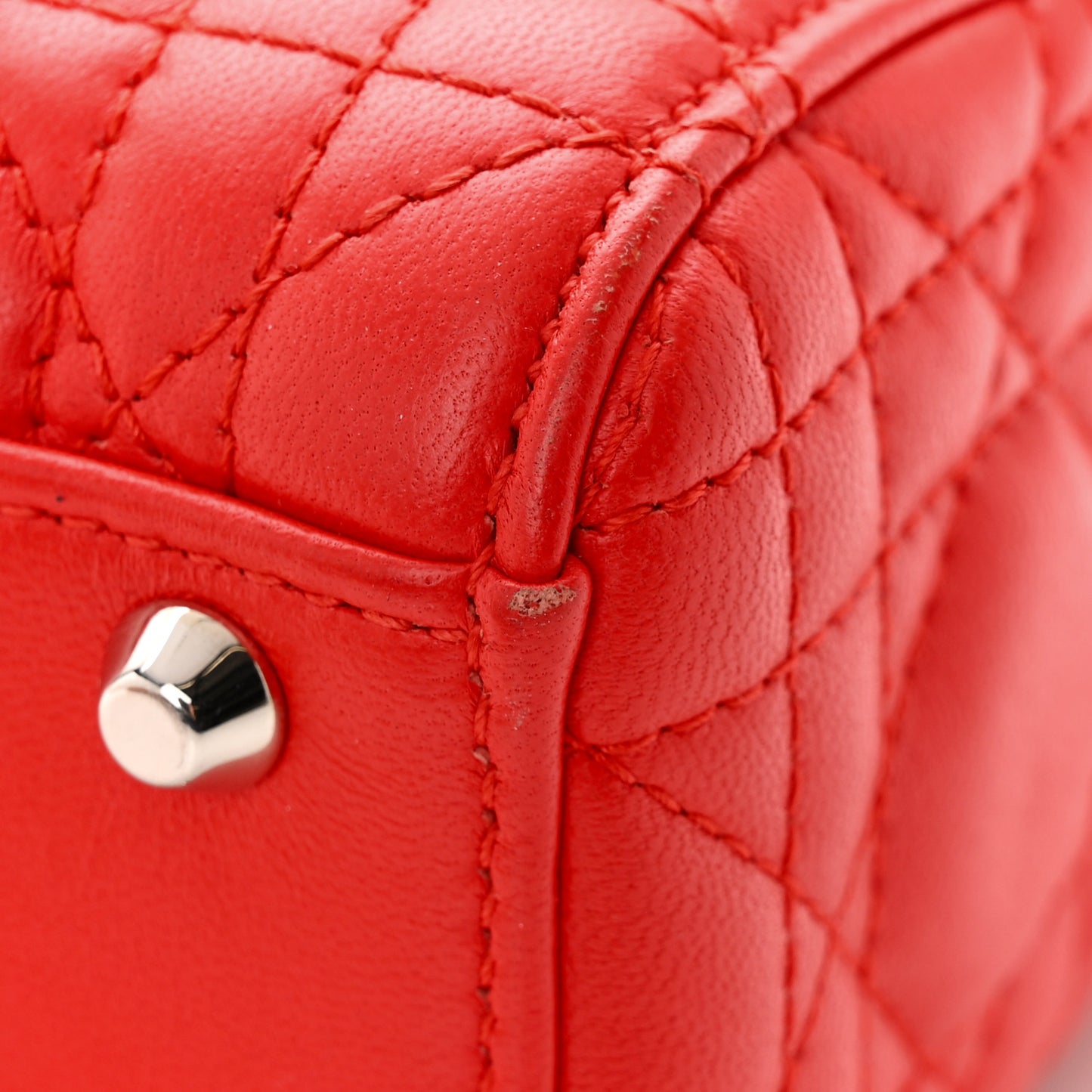 Lambskin Cannage Mini Lady Dior Red