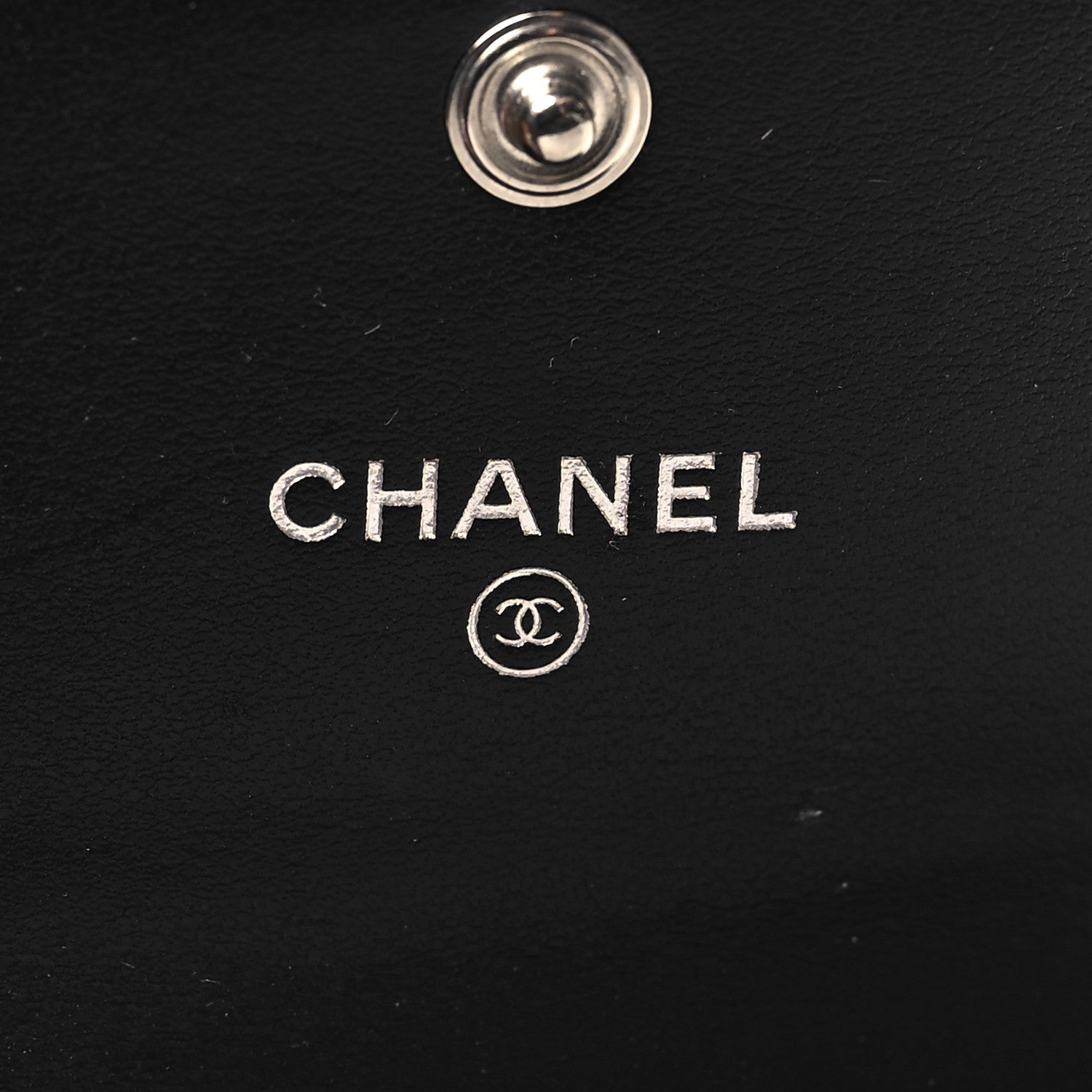 Chanel Distressed Patent Quilted Boy Flap Card Holder Wallet Black 6 of 10