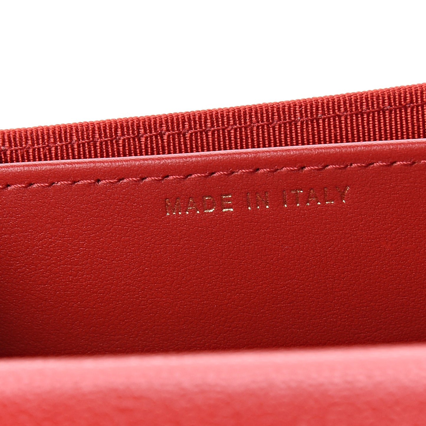 Caviar Quilted Flap Card Holder Wallet Red