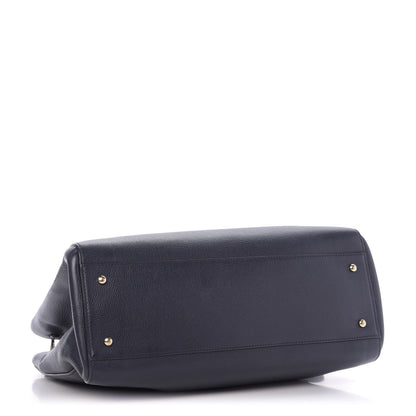 Chanel Grained Calfskin Large Neo Executive Shopper Tote Dark Blue 4 of 9