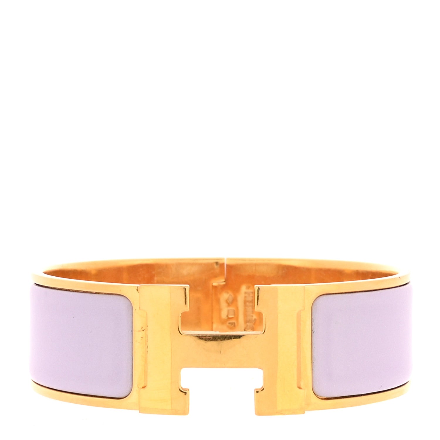 Hermes Enamel Wide Clic Clac H Bracelet GM Parme 1 of 4