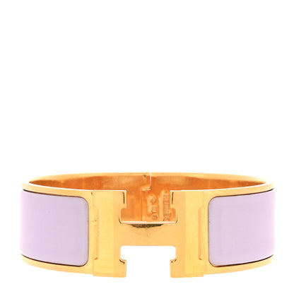 Hermes Enamel Wide Clic Clac H Bracelet GM Parme 1 of 4