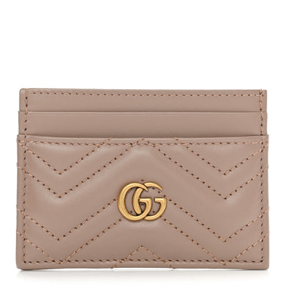Gucci Calfskin Matelasse GG Marmont Card Holder Porcelain Rose 1 of 7