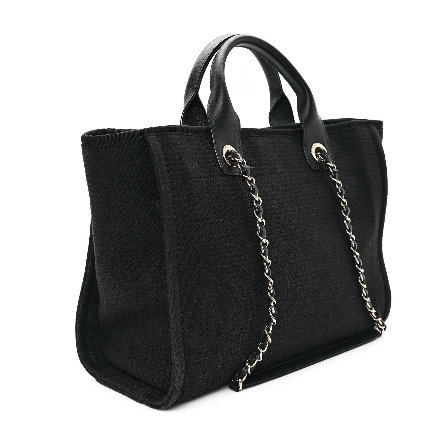Chanel Mixed Fibers Small Deauville Tote Black 4 of 14