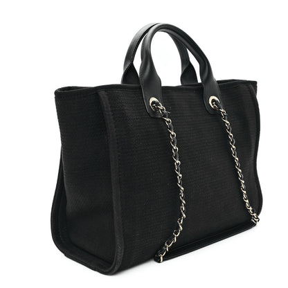 Chanel Mixed Fibers Small Deauville Tote Black 4 of 14