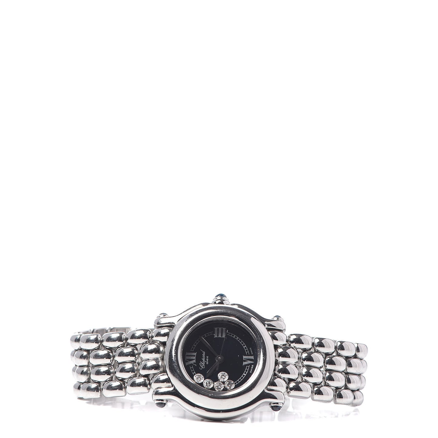 Stainless Steel 5 Diamond 26mm Happy Sport Quartz Watch Navy