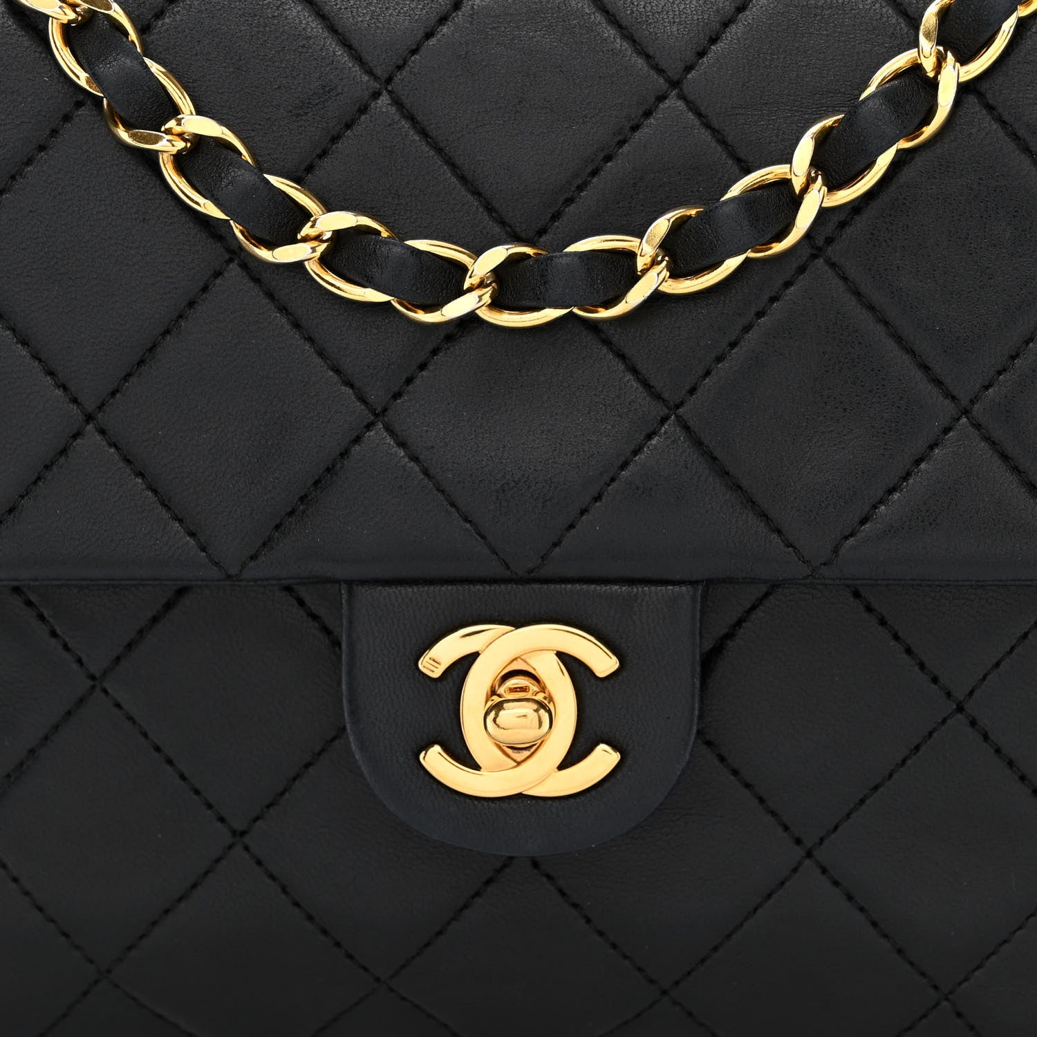 Chanel Lambskin Quilted Mini Square Flap Black 9 of 13