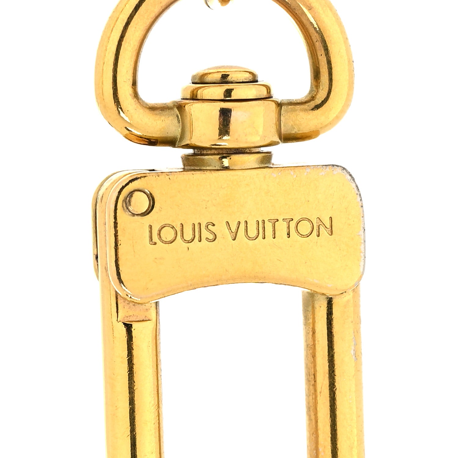 Louis Vuitton Brass Enamel Fleur De Monogram Bag Charm Chain Gold 3 of 4