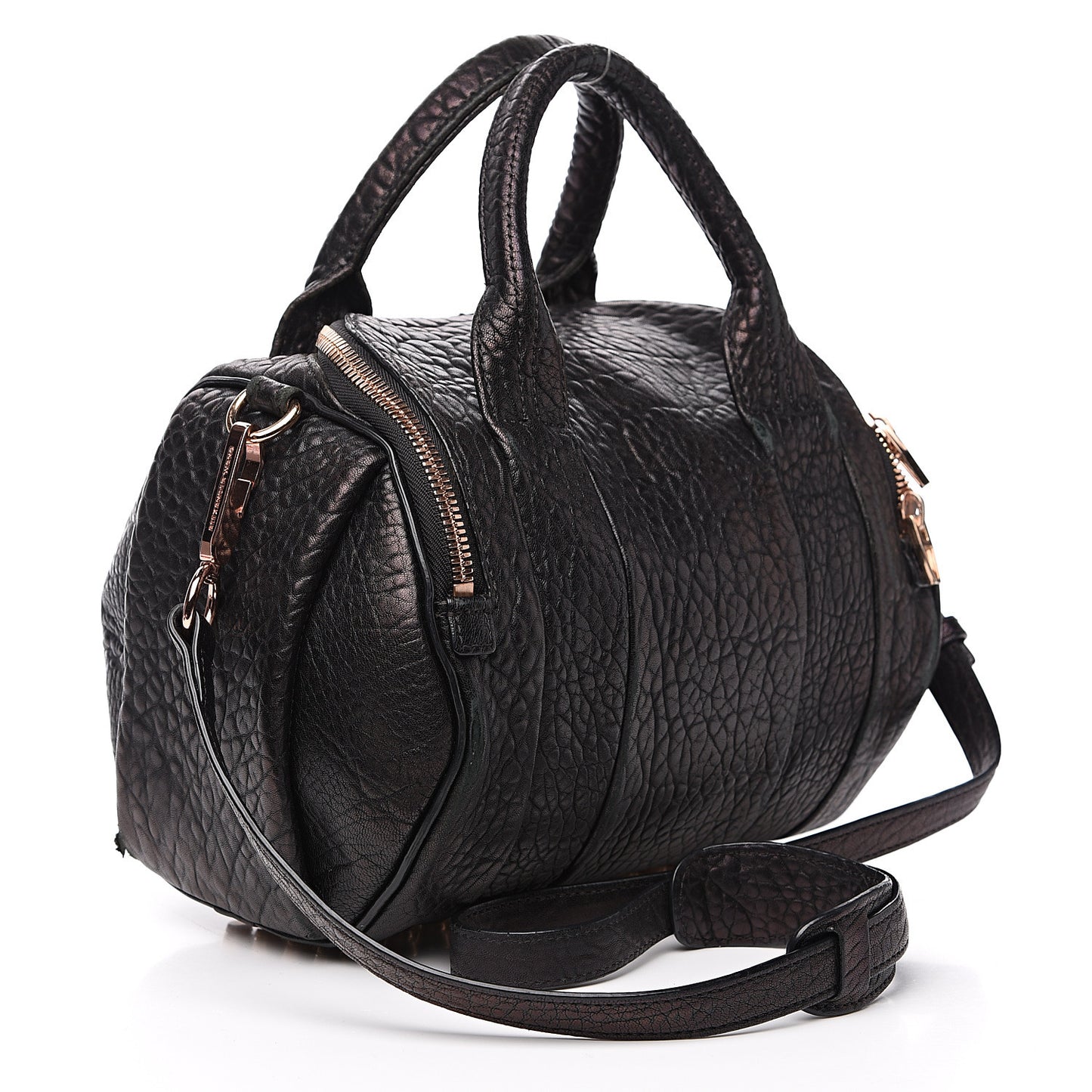 Pebbled Lambskin Rockie Black Rose Gold Hardware