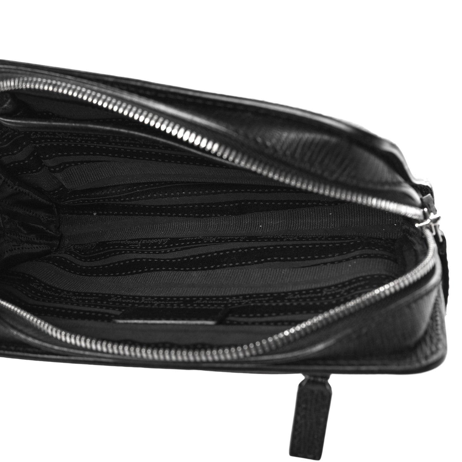 Salvatore Ferragamo Calfskin Wristlet Clutch Black 5 of 9