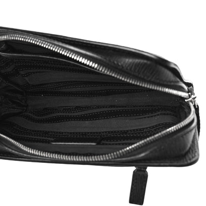 Salvatore Ferragamo Calfskin Wristlet Clutch Black 5 of 9