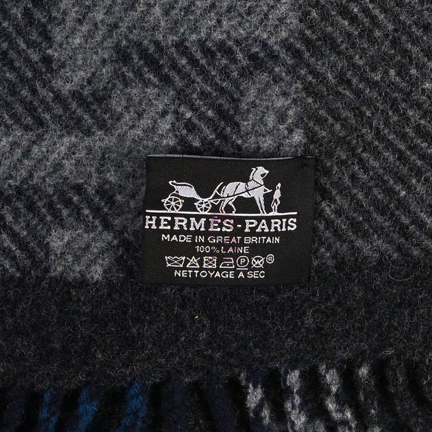 Hermes Wool Plaid Escapade Blanket 3 of 3