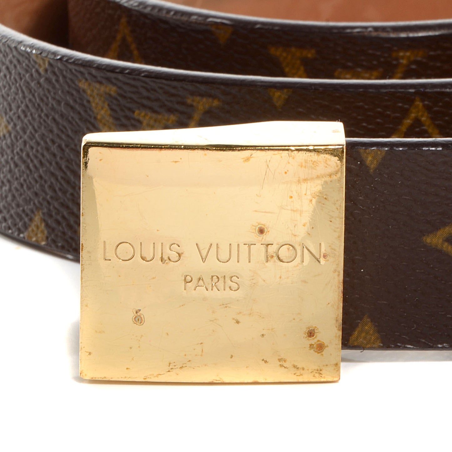 Monogram Ceinture Belt w Gold Buckle 85 34
