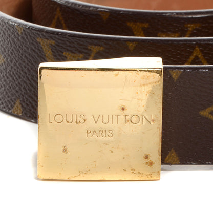Louis Vuitton Monogram Ceinture Belt w Gold Buckle 85 34 3 of 6