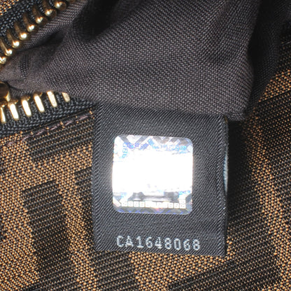 Fendi Goatskin Zucca Large Peekaboo Iconic Satchel Black Tobacco 8 of 9
