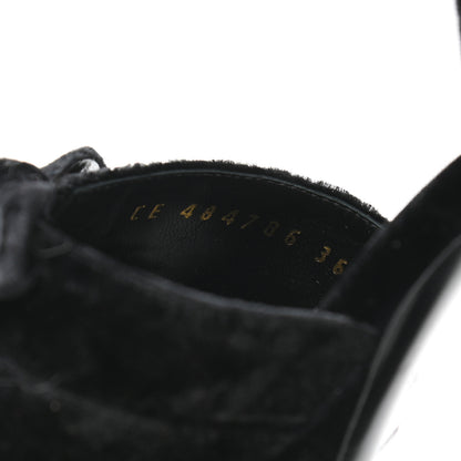 Saint Laurent Crushed Velvet Farrah Platform Sandals 36.5 Black 8 of 9