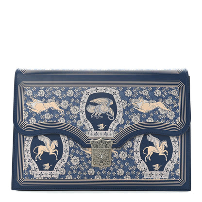 Gucci Calfskin Homeric Garden Print Portfolio Blue 1 of 9
