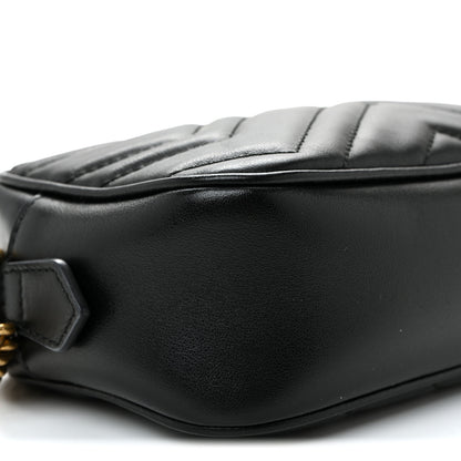 Gucci Calfskin Matelasse Mini GG Marmont Chain Shoulder Bag Black 9 of 10