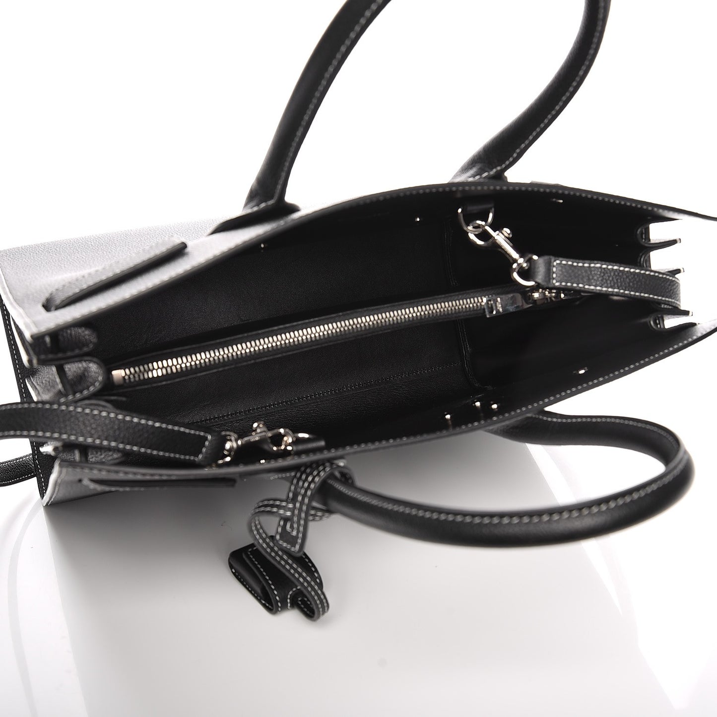 Grained Calfskin Small Sac De Jour Black