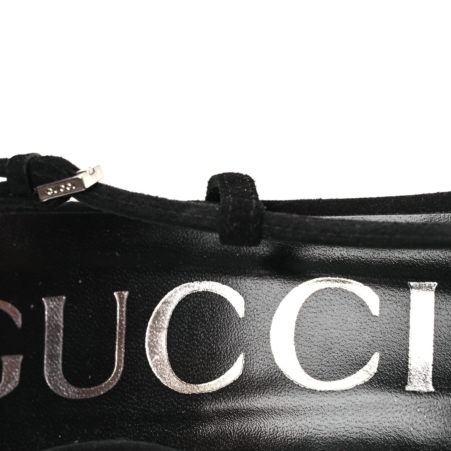 Tela Retino Kid Scamosciato Crystal GG Monogram Square G 35mm Slingback Pumps 39 Black