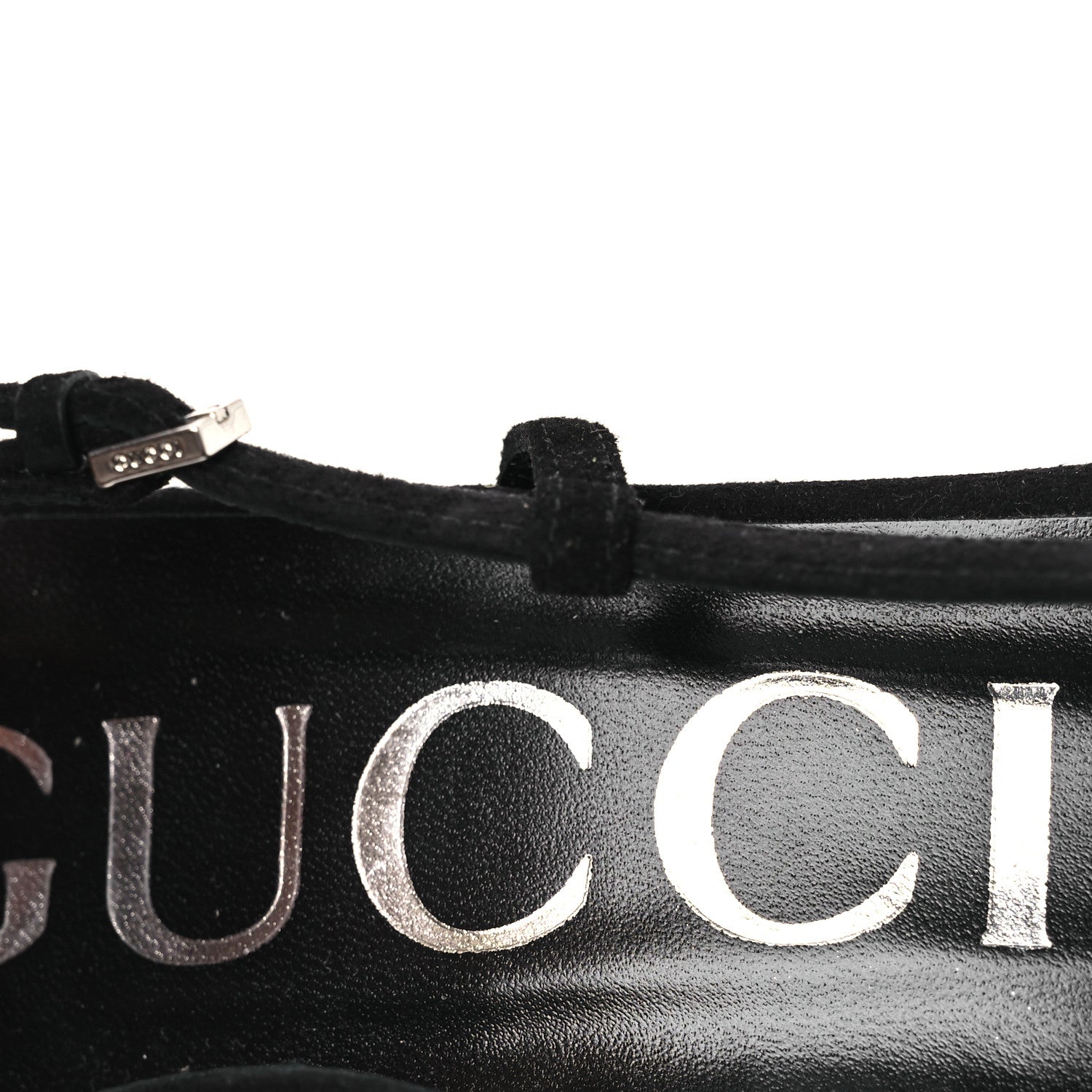 Gucci Tela Retino Kid Scamosciato Crystal GG Monogram Square G 35mm Slingback Pumps 39 Black 9 of 9