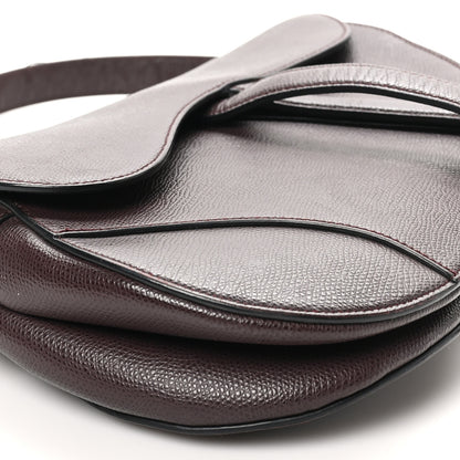 Christian Dior Grained Calfskin Saddle Bag Burgundy 9 of 13