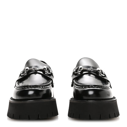 Gucci Cordovan Lux Womens Horsebit 45mm Platform Loafers 39.5 Black 3 of 9