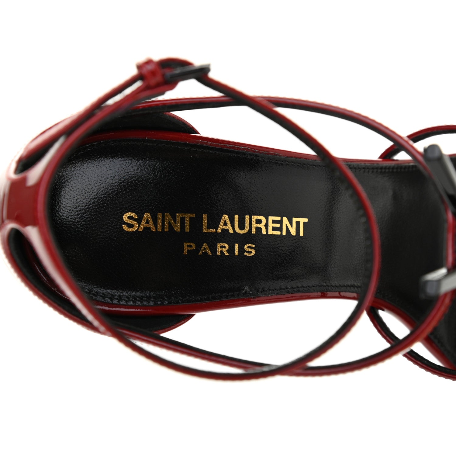 Saint Laurent Patent Calfskin Cassandra 110 Sandals 37 Hot Red 8 of 8