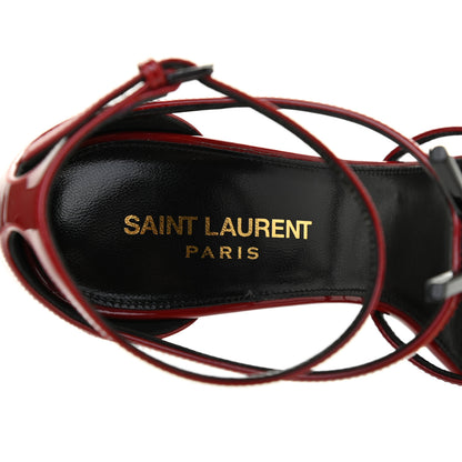 Saint Laurent Patent Calfskin Cassandra 110 Sandals 37 Hot Red 8 of 8