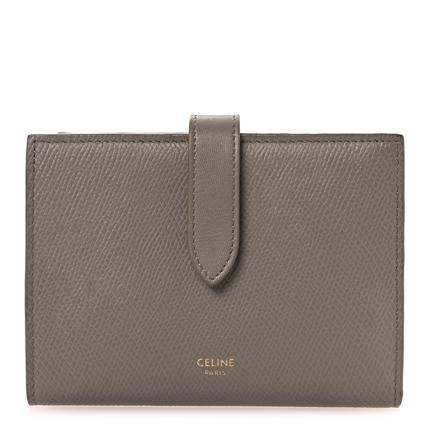 Celine Grained Calfskin Medium Multifunction Strap Wallet Pebble 1 of 11