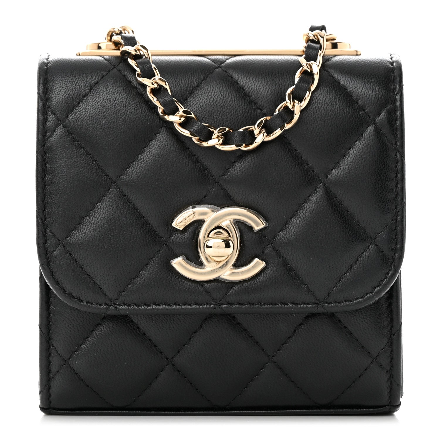 Chanel Lambskin Quilted Mini Trendy CC Chain Wallet Black 1 of 11