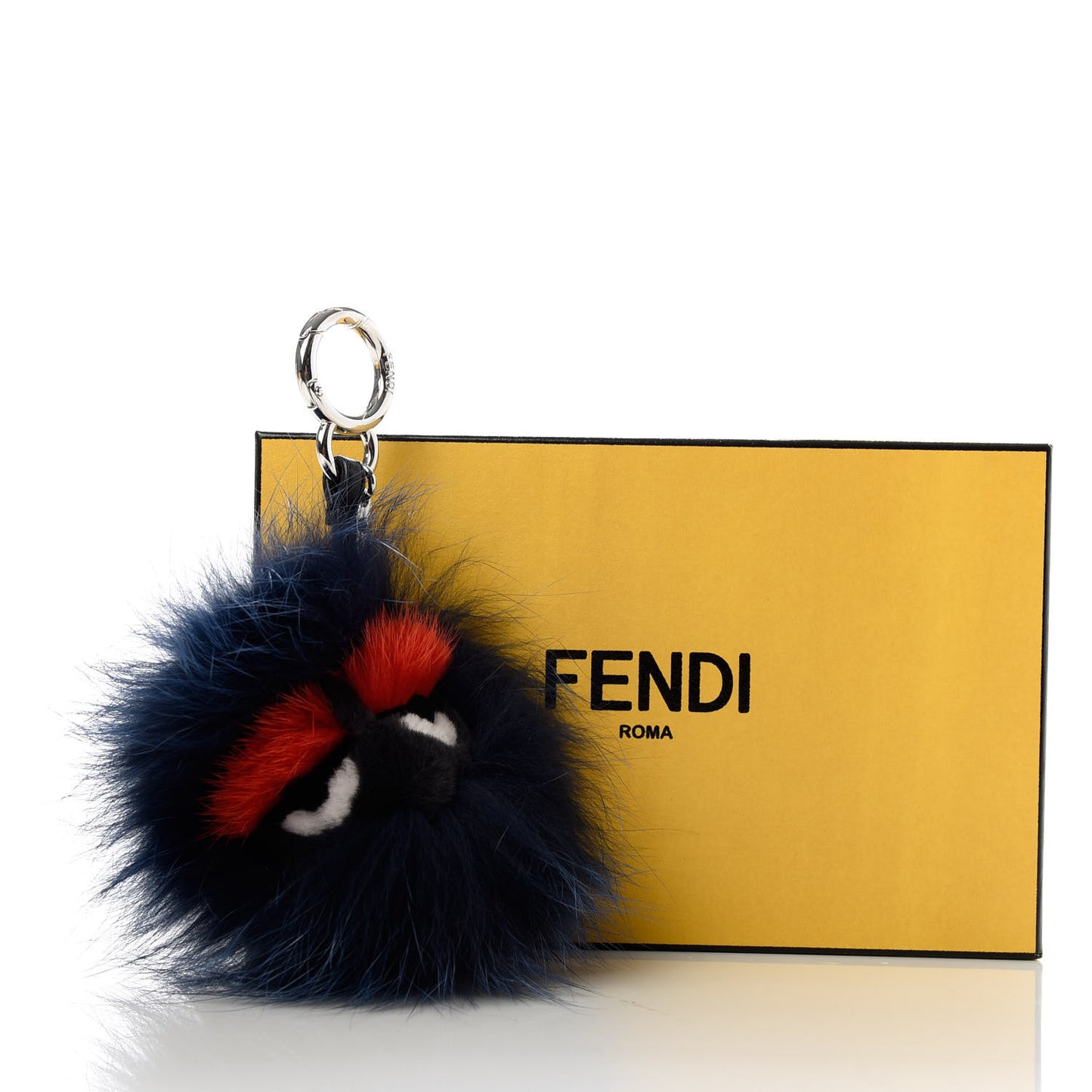Rabbit Fox Mink Fur Freak Monster Bag Bug Charm Dark Red Navy