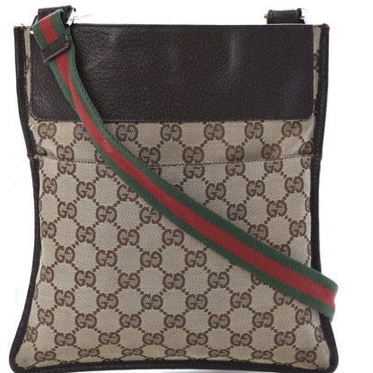Gucci GG Monogram Web Messenger Crossbody Bag Dark Brown 7 of 14