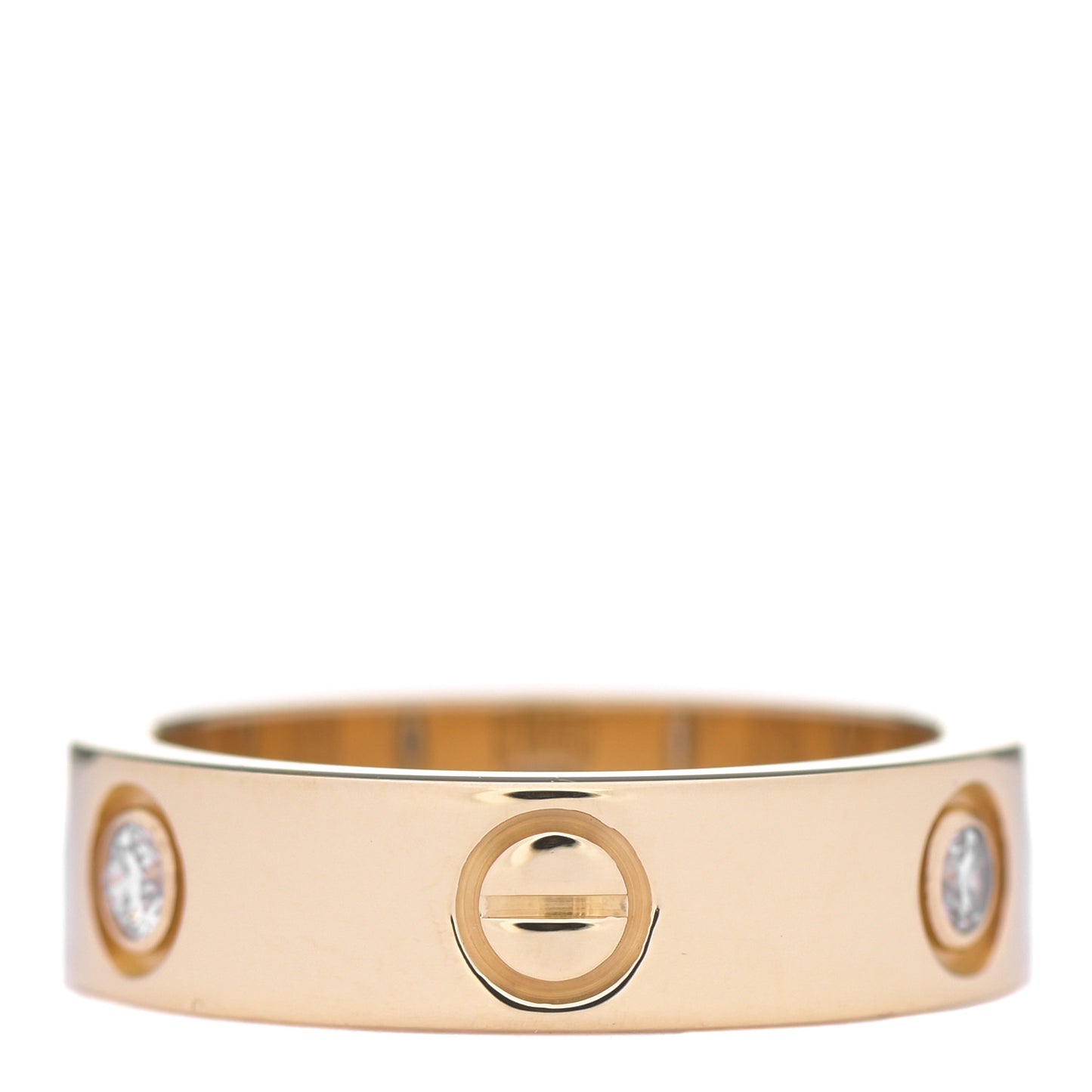 18K Yellow Gold 3 Diamond 5.5mm LOVE Ring 54 6.75