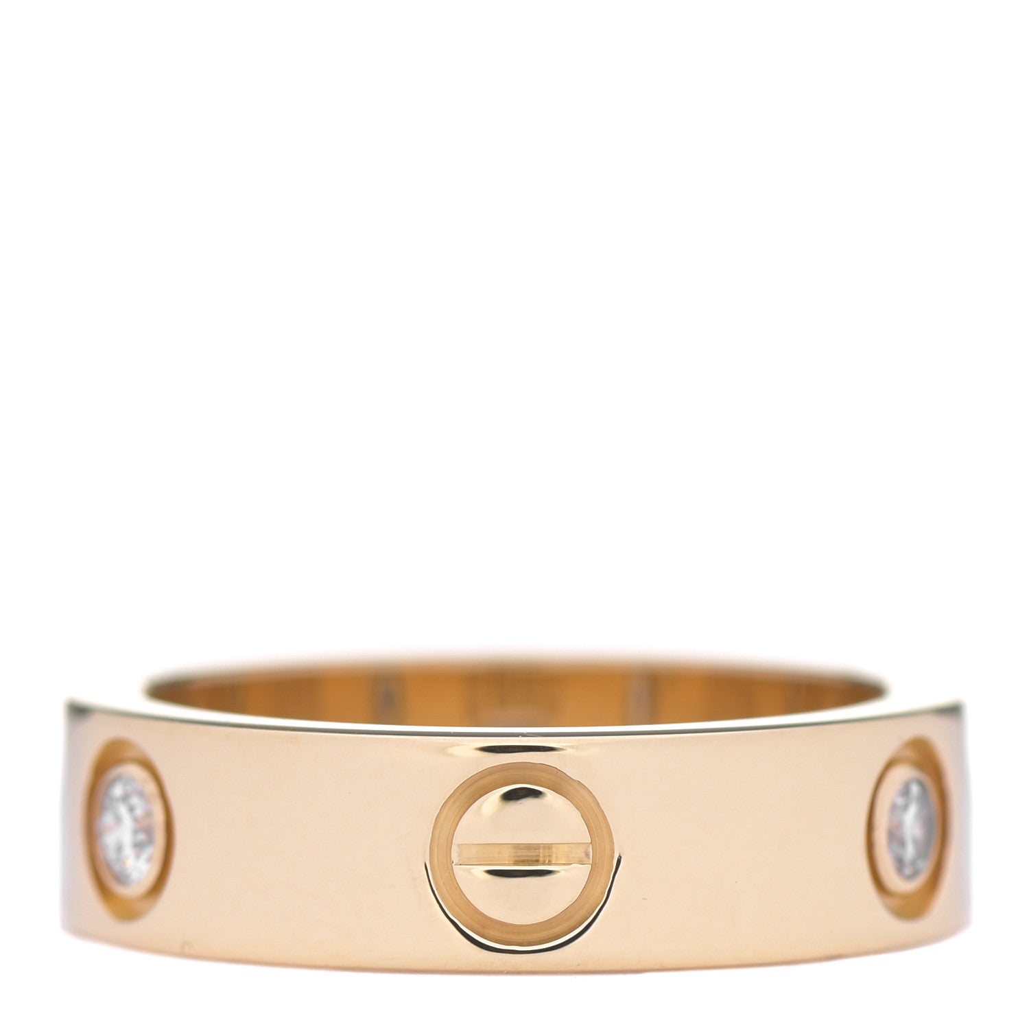 Cartier 18K Yellow Gold 3 Diamond 5.5mm LOVE Ring 54 6.75 3 of 6