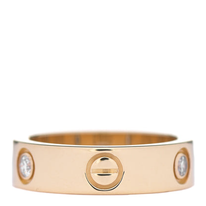 Cartier 18K Yellow Gold 3 Diamond 5.5mm LOVE Ring 54 6.75 3 of 6