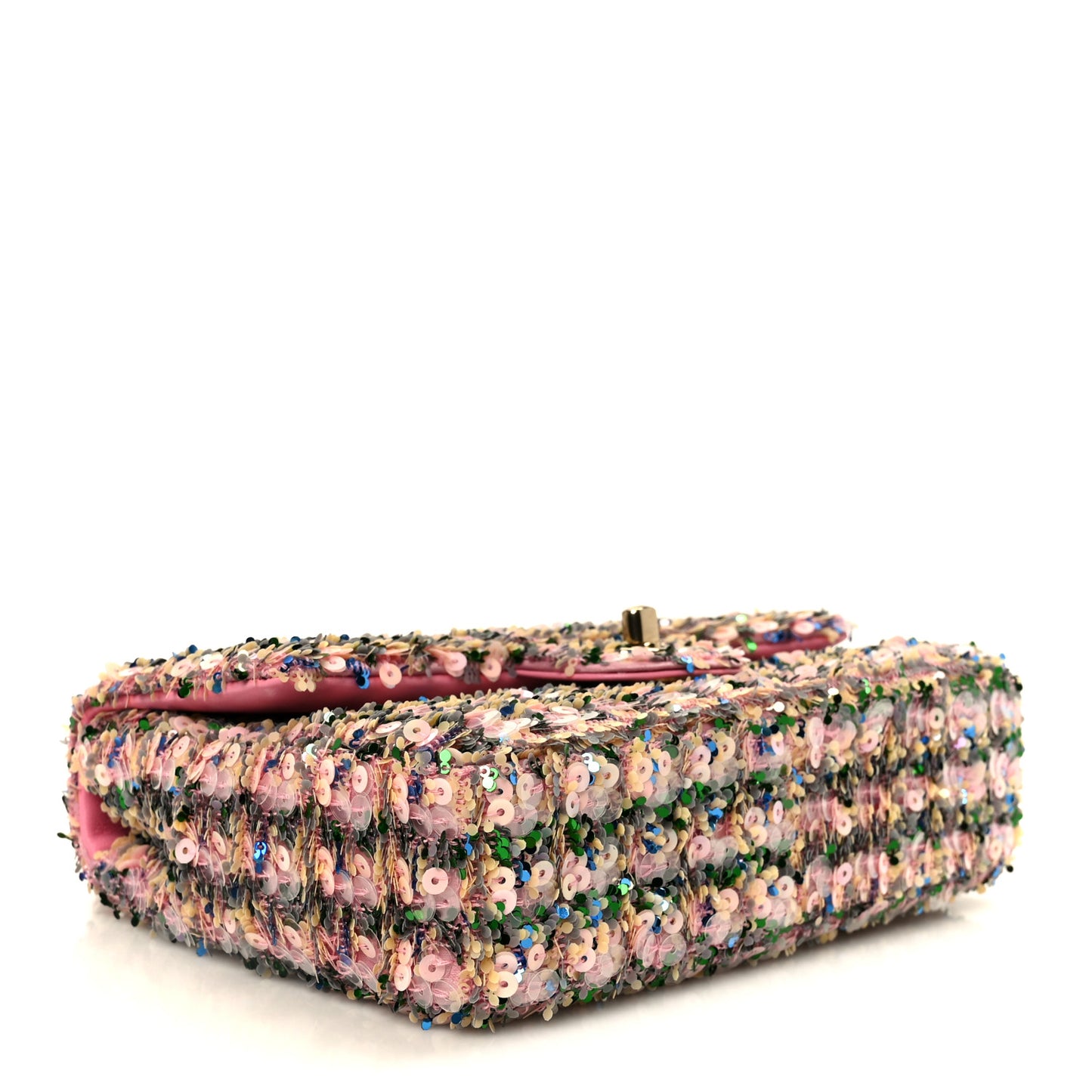 Sequin Small Single Flap Pink Green Multicolor