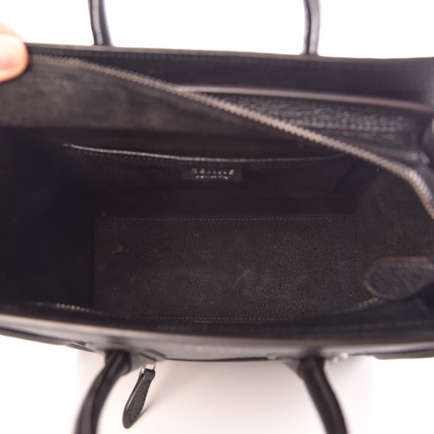 Celine Drummed Calfskin Nano Luggage Black 5 of 15
