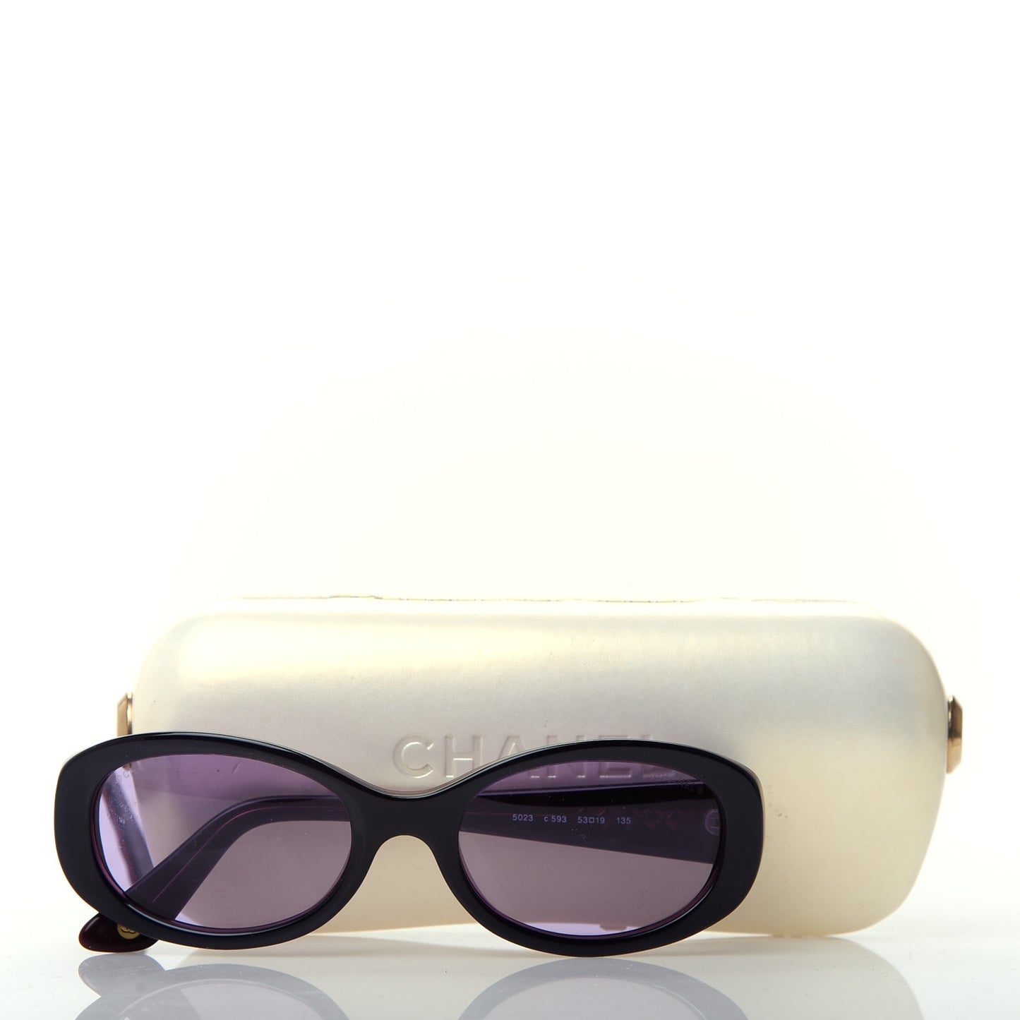 Acetate Quilted CC Sunglasses 5023 Black
