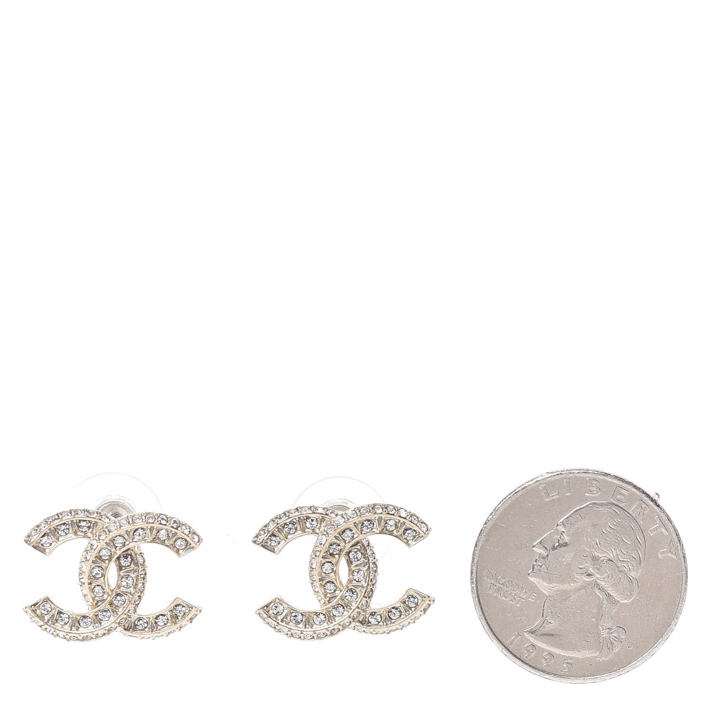 Crystal Timeless CC Earrings Light Gold