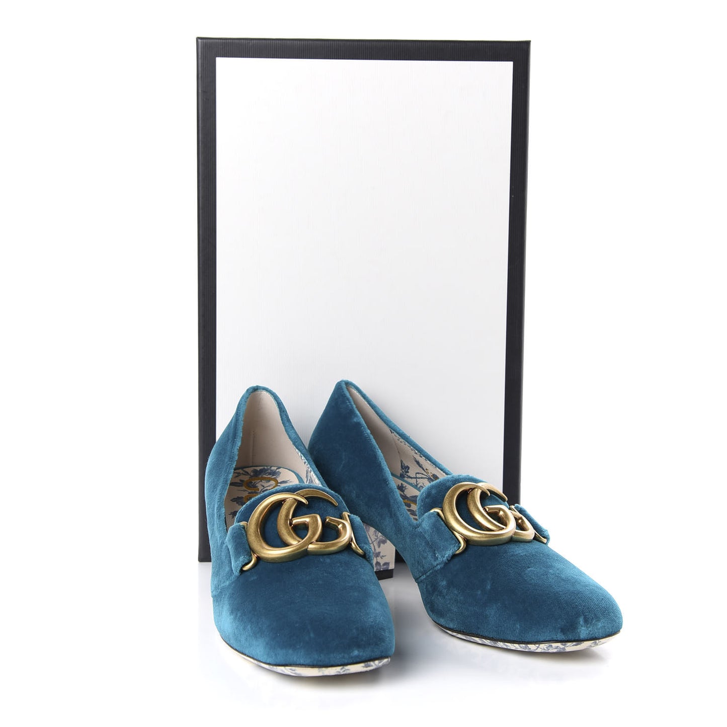 Softy Velvet GG Victoire 55mm Loafer Pumps 36.5 Pavone