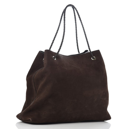 Gucci Nubuck Large Braided Handle Gifford Tote Brown 3 of 10
