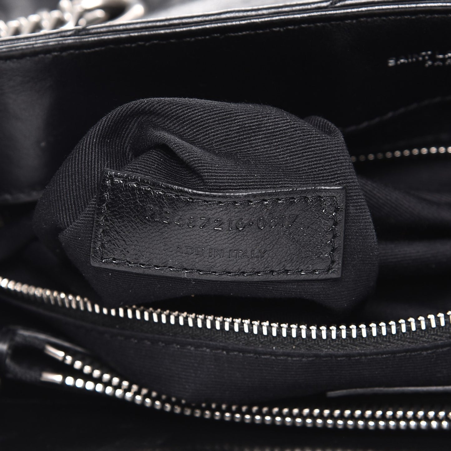 Calfskin Y Quilted Monogram Medium Loulou Chain Satchel Black