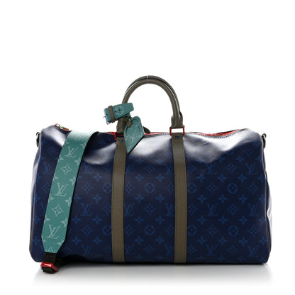 Louis Vuitton Monogram Outdoor Keepall Bandouliere 45 Pacific Blue 1 of 9
