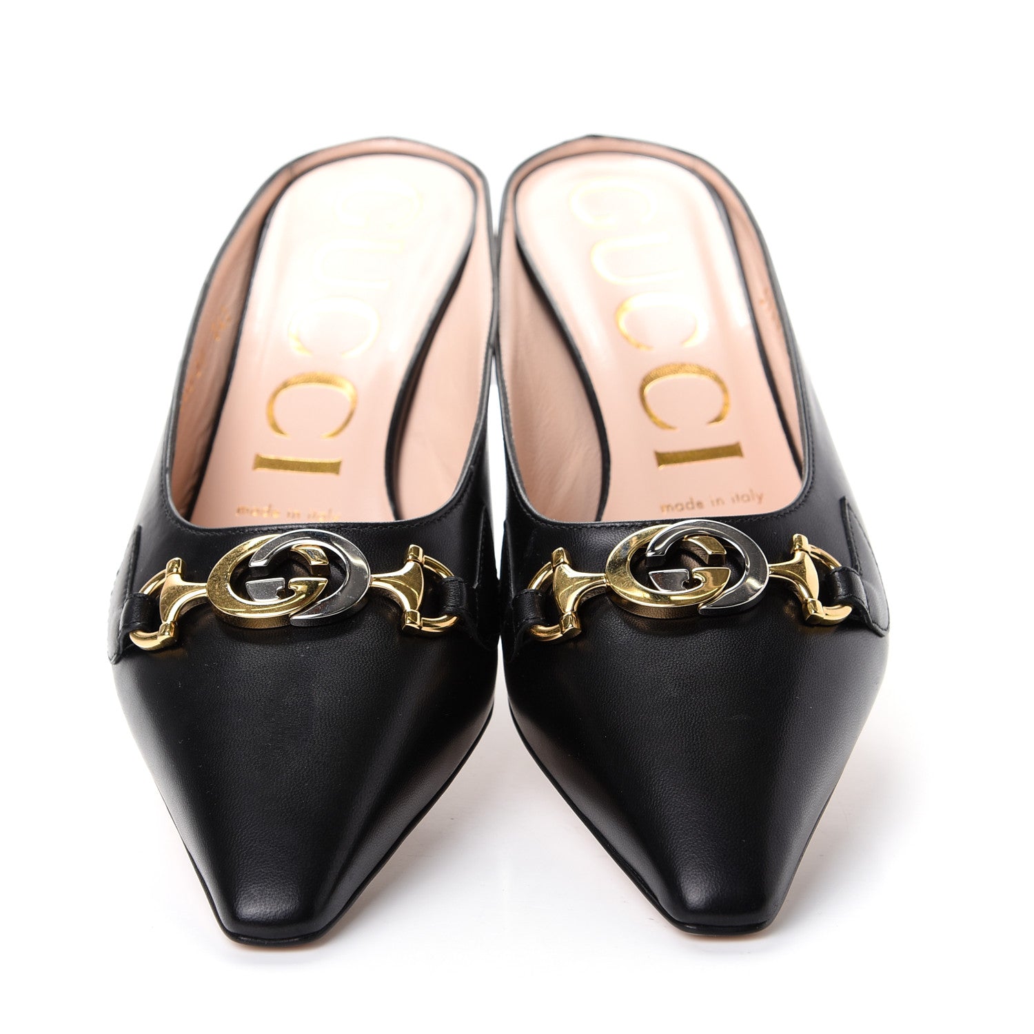 Gucci Malaga Kid Zumi Low Heel Mules 38 Black 5 of 11