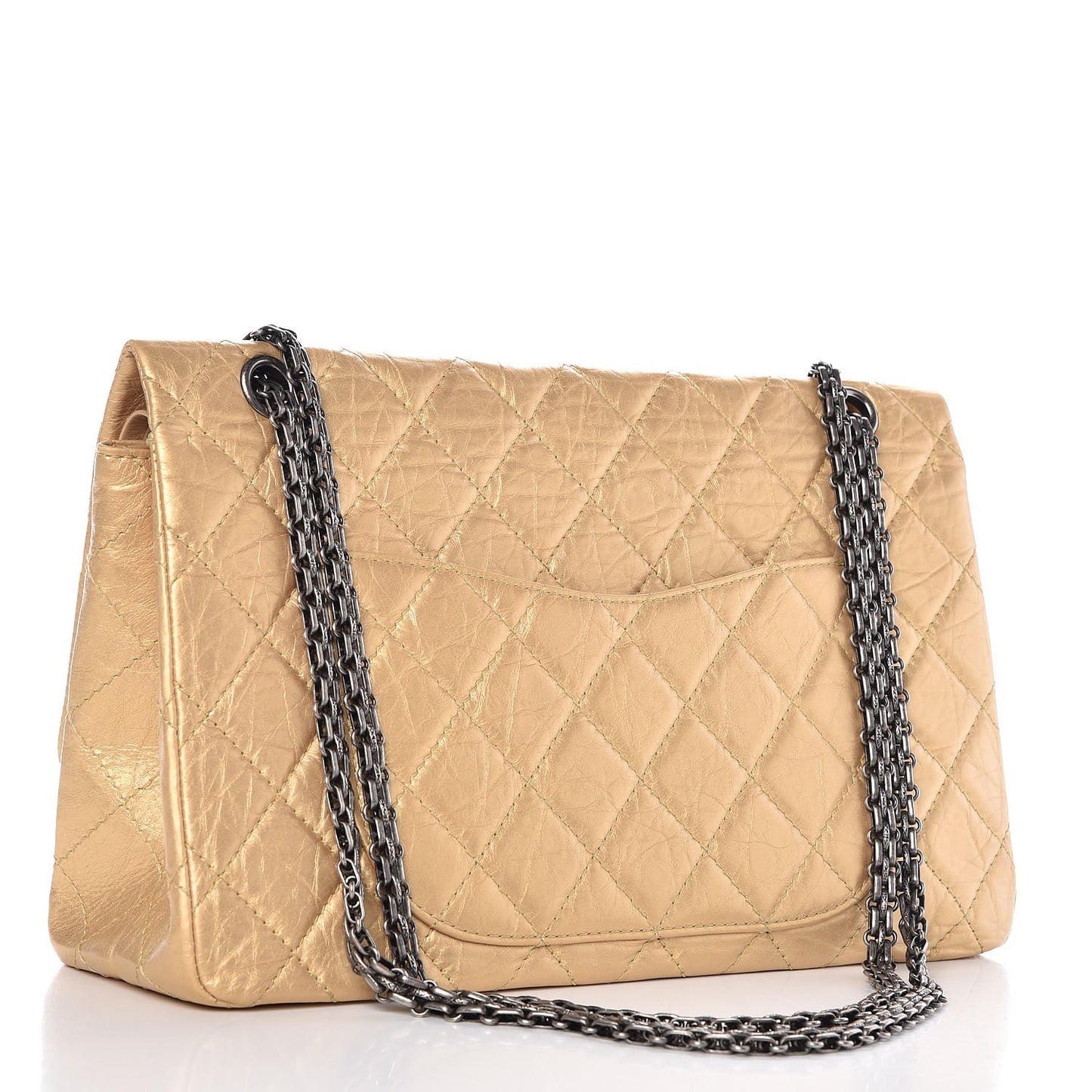 Aged Calfskin Quilted 2.55 Reissue 227 Flap Gold