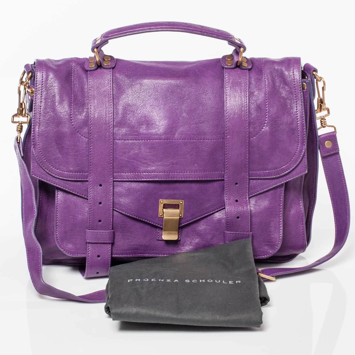 Proenza Schouler Lambskin PS1 Large Satchel Plum 9 of 9