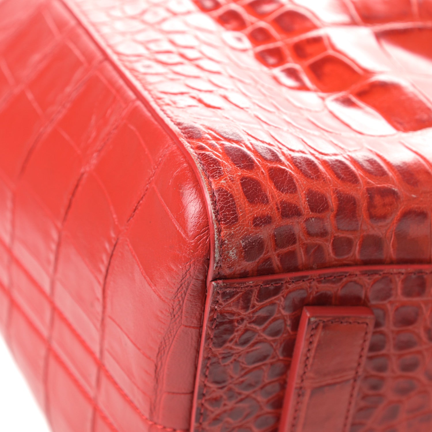 Givenchy Calfskin Crocodile Embossed Medium Antigona Red 9 of 21