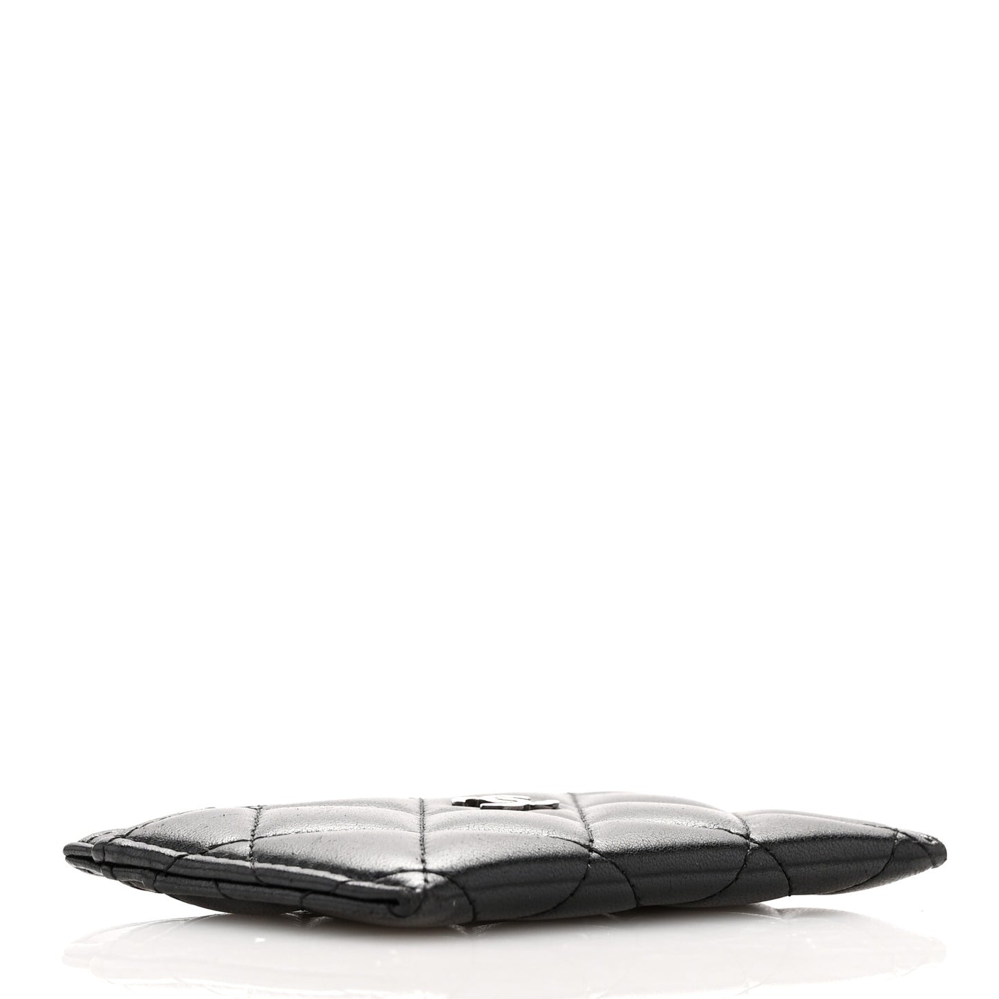 Lambskin Quilted Card Holder Black